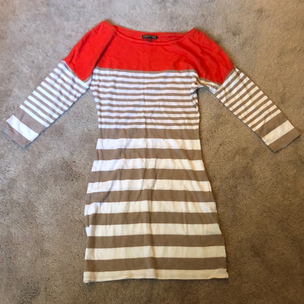 Express quarter length sleeve dress